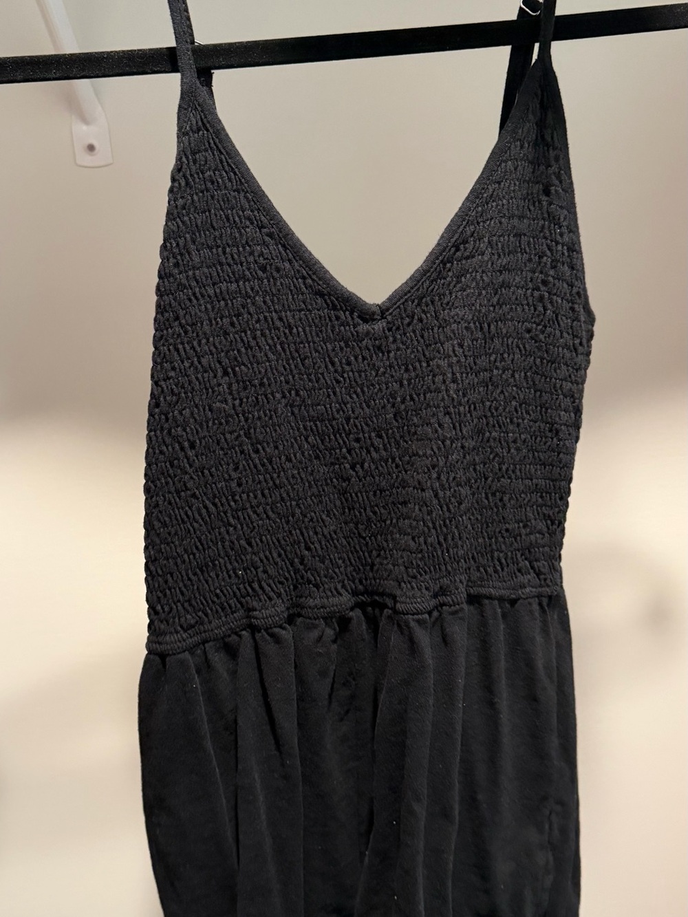 wild fable Black Smocked Spaghetti Strap Dress